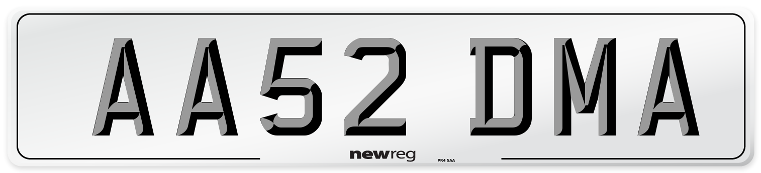 AA52 DMA Number Plate from New Reg